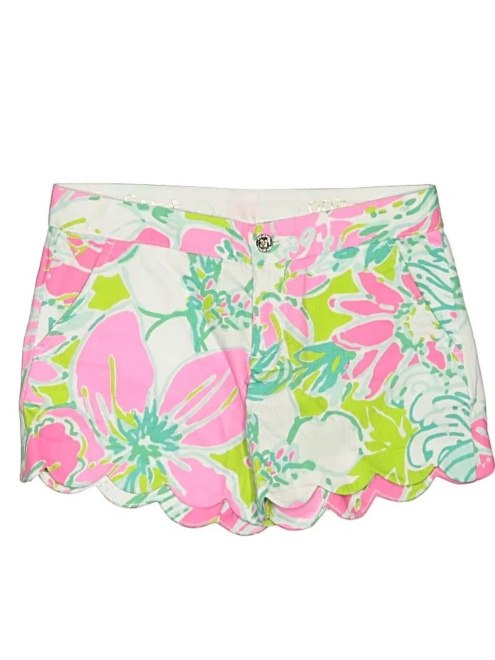 Lilly Pulitzer “buttercup” floral shorts. Pink and Green Floral Shorts